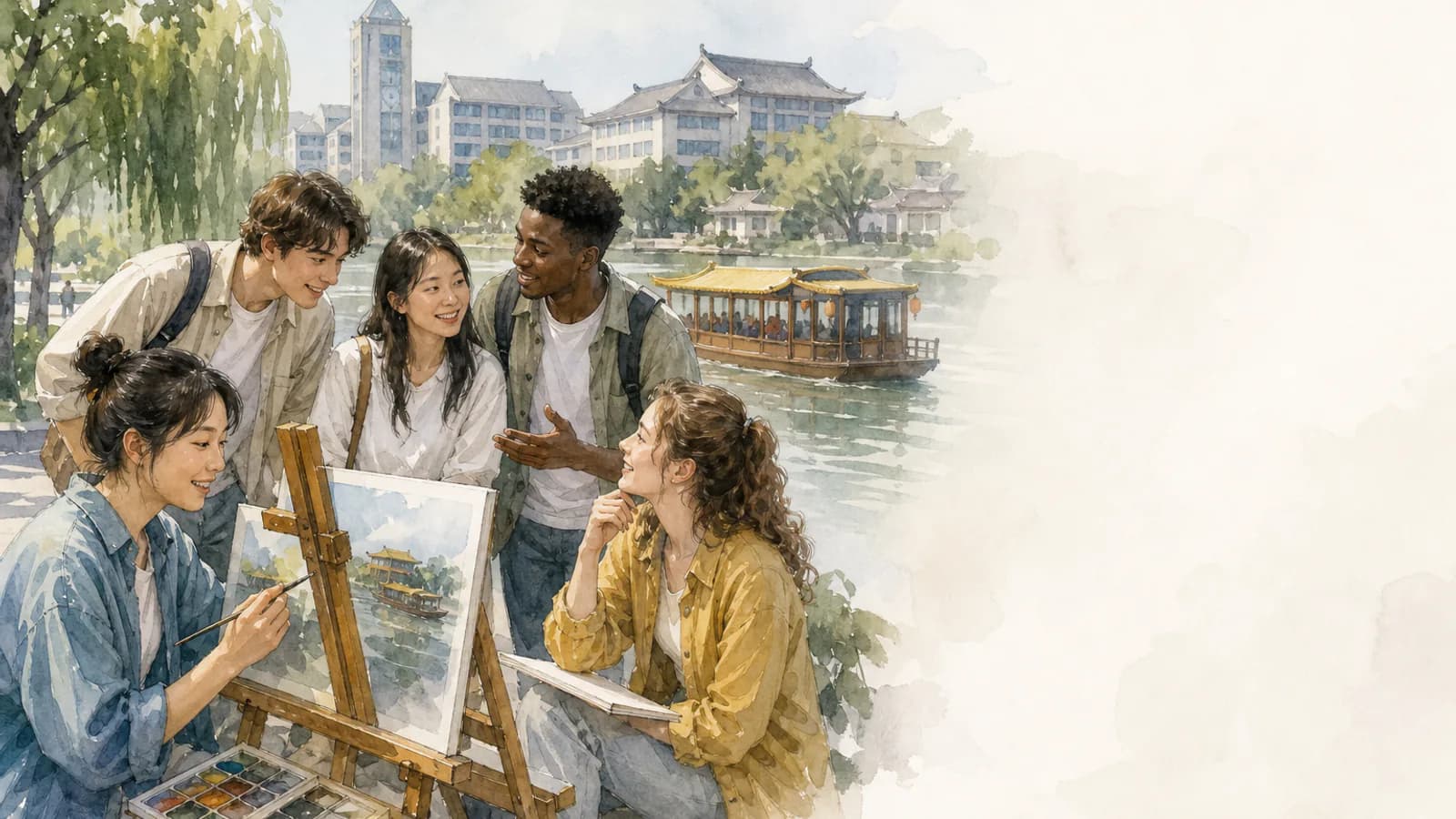 HSK 9 · Pelajaran 134: Полоса 7-9 · «油画» и «游船»
